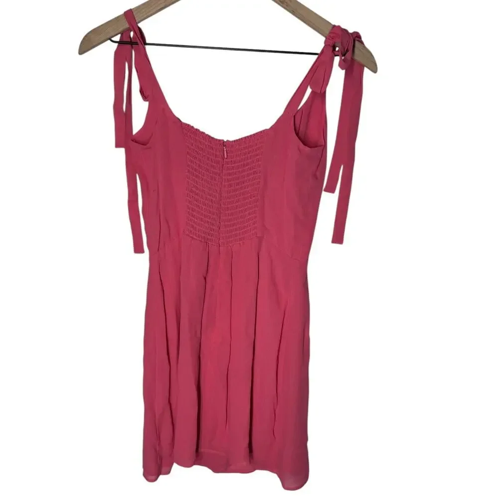 Reformation Annabell Dress Pink Tie Strap Size 4 NWT - Picture 4 of 13